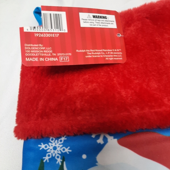 New Rudolph Clarice & Abominable Snowman Stocking 16.75" H 9" across widest 7" s - Picture 3 of 4